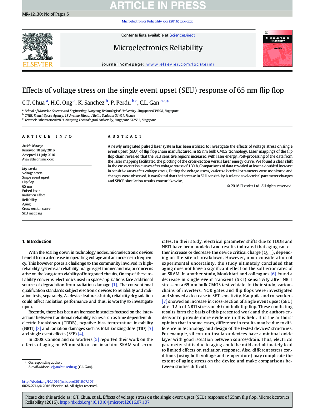 Effects of voltage stress on the single event upset (SEU) response of 65Â nm flip flop