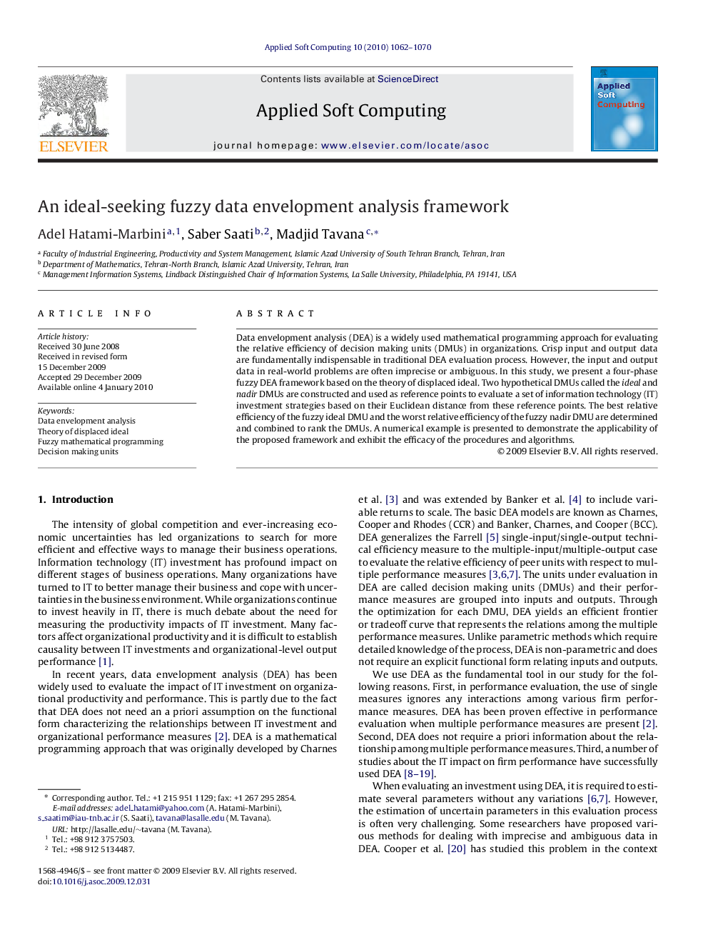 An ideal-seeking fuzzy data envelopment analysis framework