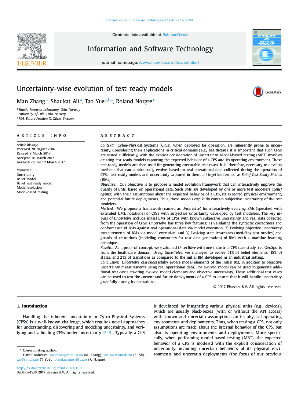 Uncertainty-wise evolution of test ready models