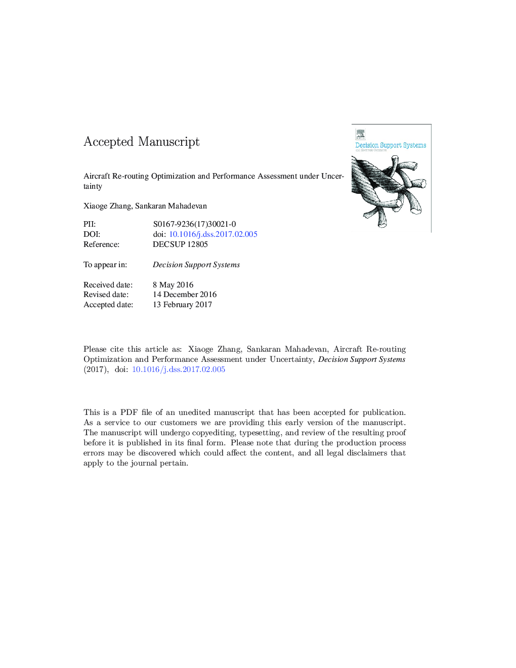Aircraft re-routing optimization and performance assessment underÂ uncertainty