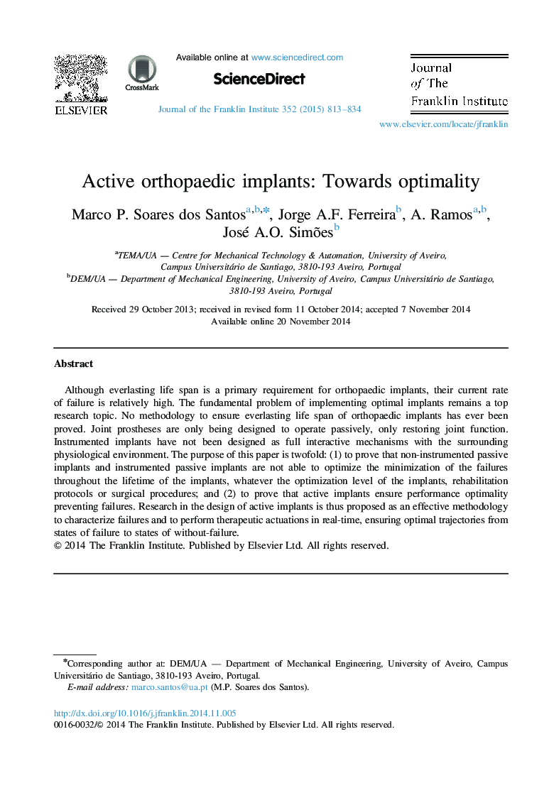 Active orthopaedic implants: Towards optimality