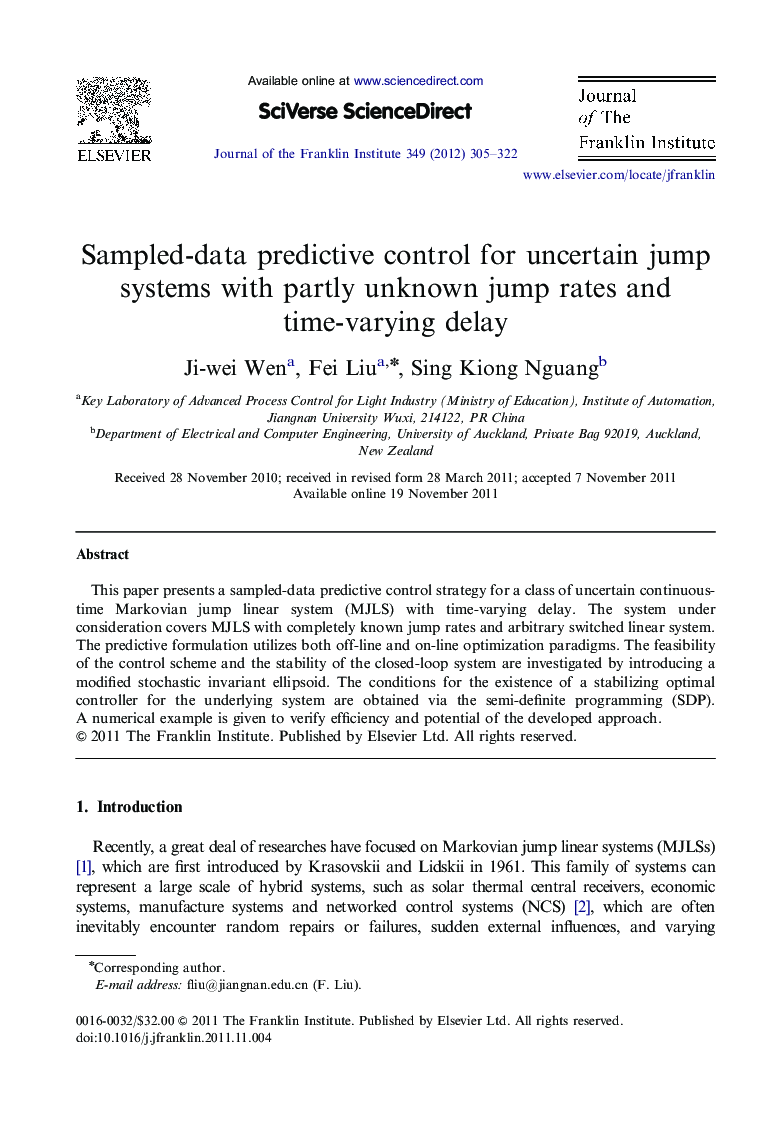 Sampled-data predictive control for uncertain jump systems with partly unknown jump rates and time-varying delay