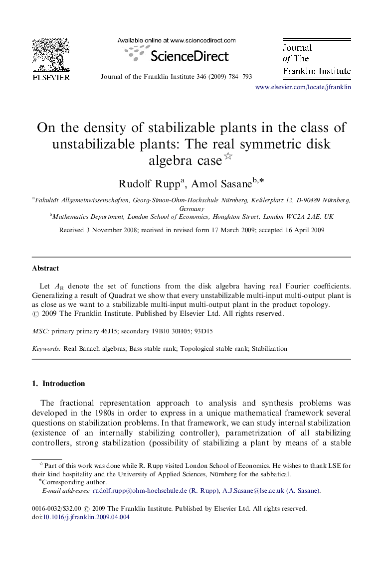 On the density of stabilizable plants in the class of unstabilizable plants: The real symmetric disk algebra case