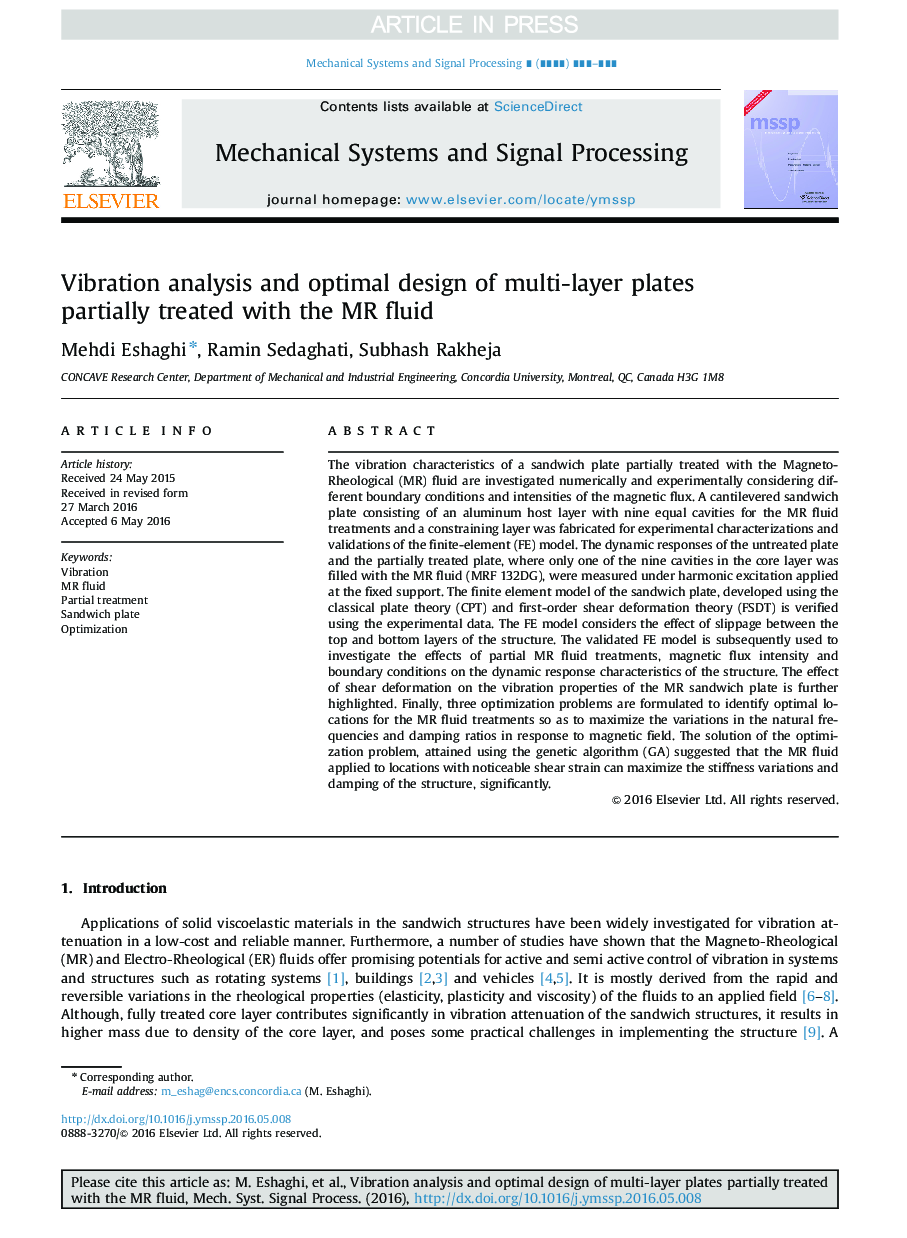 Vibration analysis and optimal design of multi-layer plates partially treated with the MR fluid