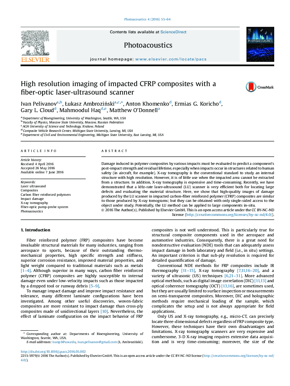 High resolution imaging of impacted CFRP composites with a fiber-optic laser-ultrasound scanner