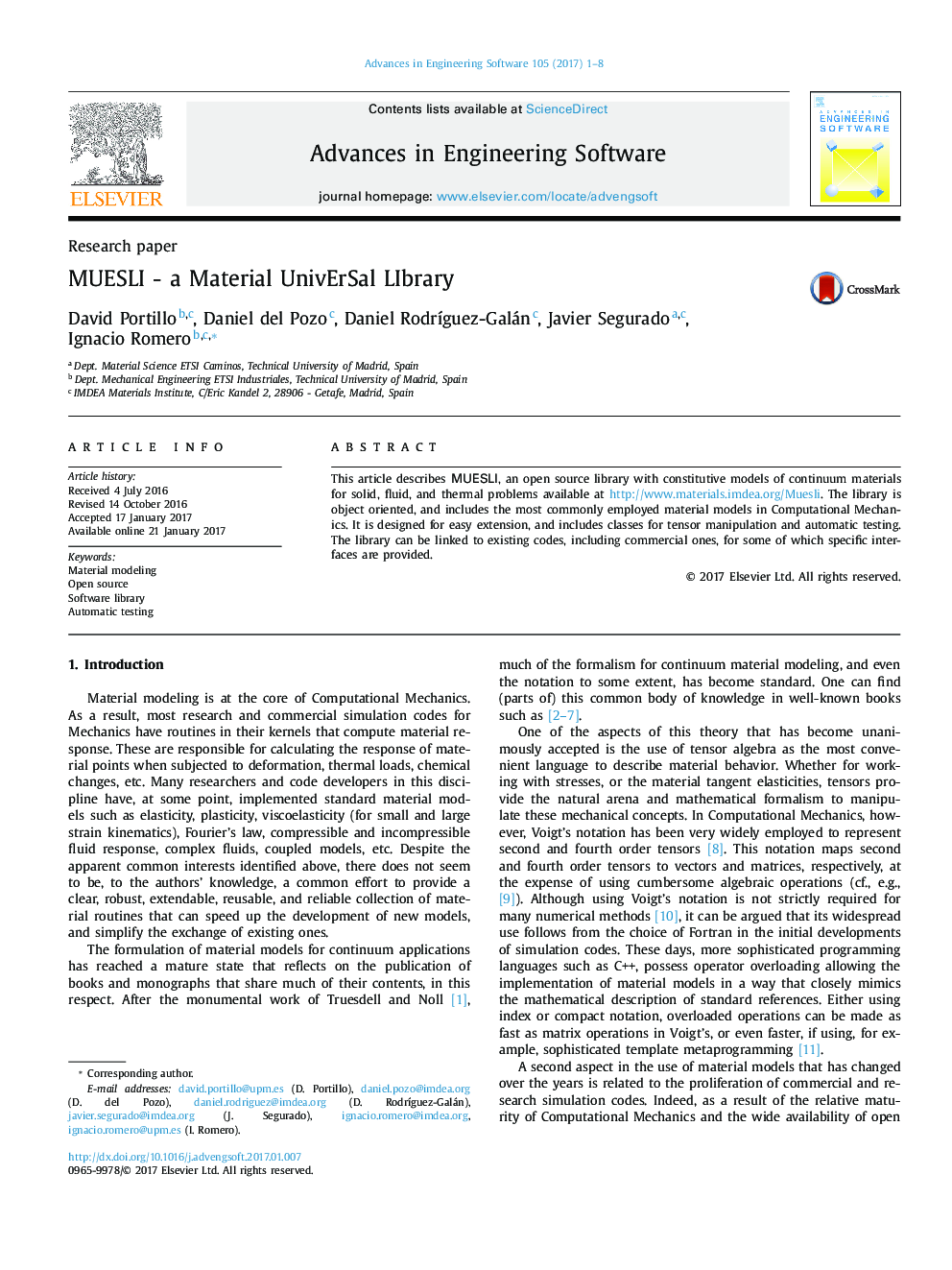 عکس صفحه اول مقاله: MUESLI - a Material UnivErSal LIbrary MUESLI - a Material UnivErSal LIbrary
