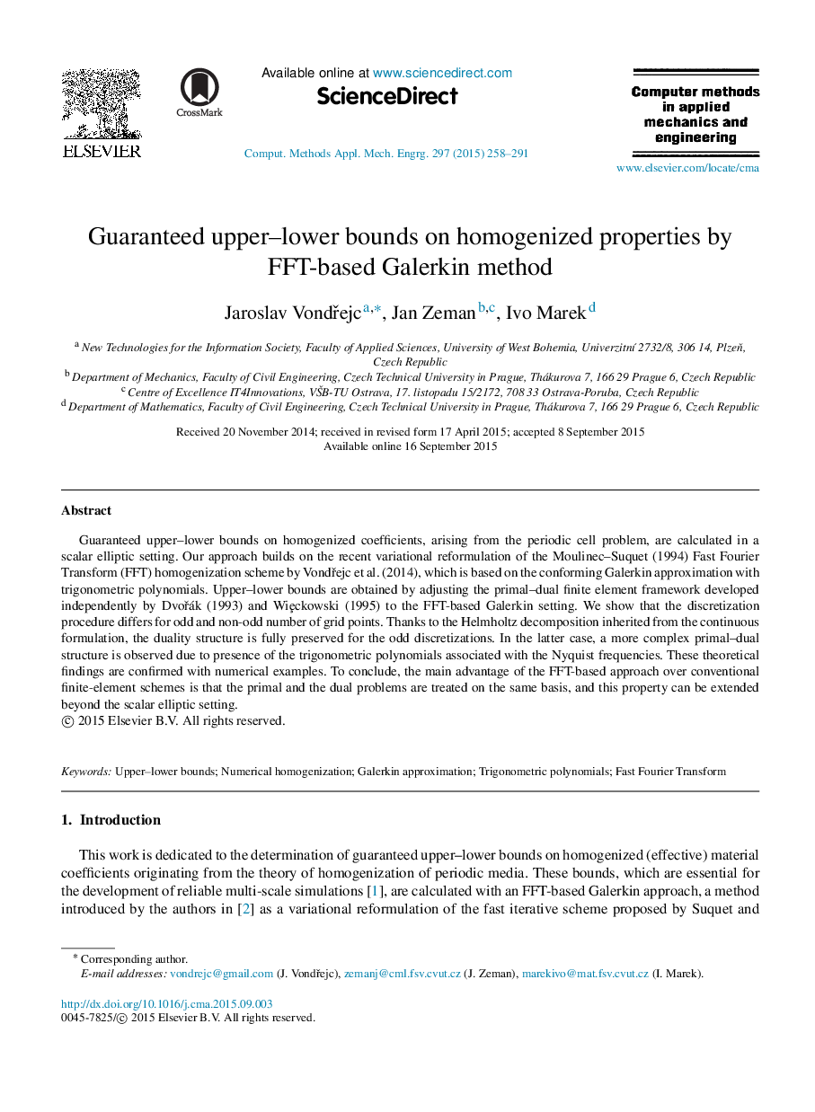 Guaranteed upper–lower bounds on homogenized properties by FFT-based Galerkin method