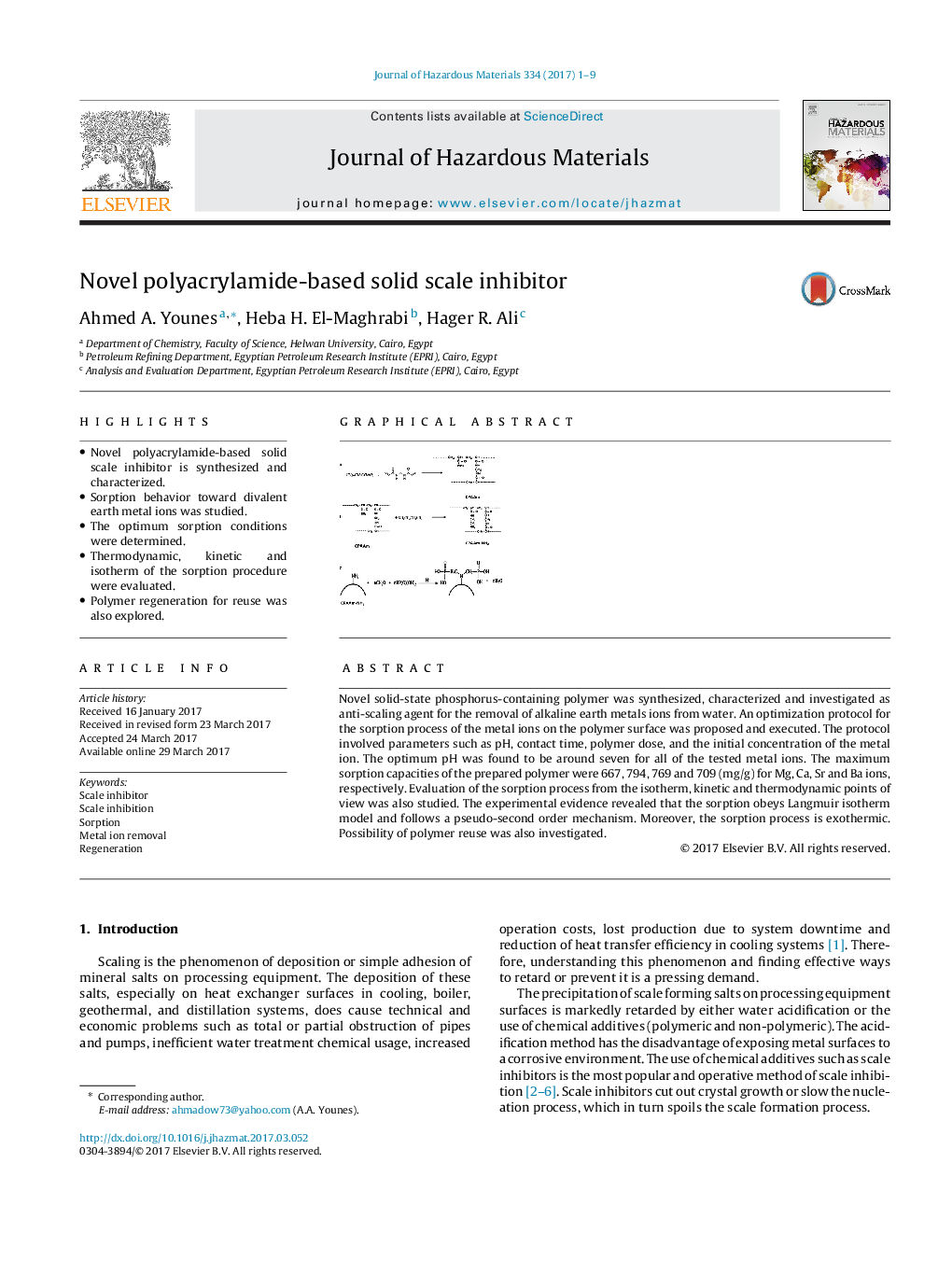 Novel polyacrylamide-based solid scale inhibitor