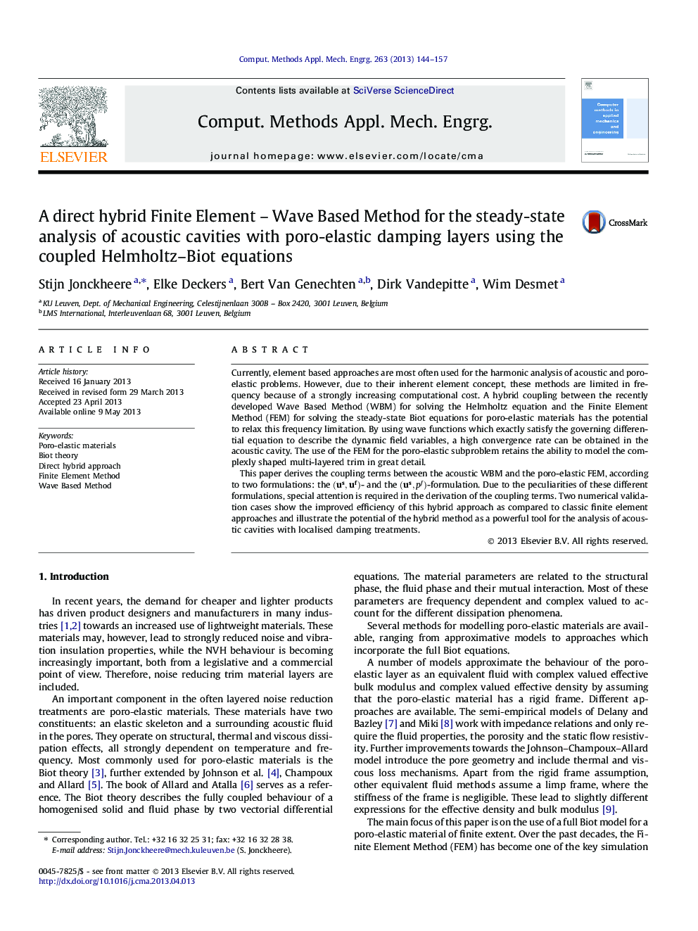 A direct hybrid Finite Element – Wave Based Method for the steady-state analysis of acoustic cavities with poro-elastic damping layers using the coupled Helmholtz–Biot equations
