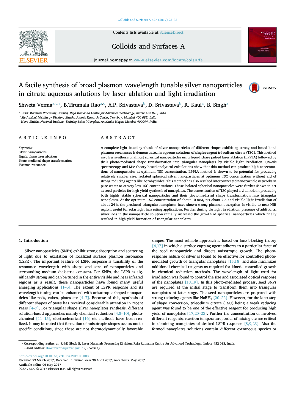 A facile synthesis of broad plasmon wavelength tunable silver nanoparticles in citrate aqueous solutions by laser ablation and light irradiation