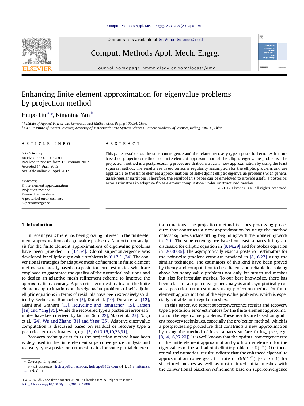 Enhancing finite element approximation for eigenvalue problems by projection method