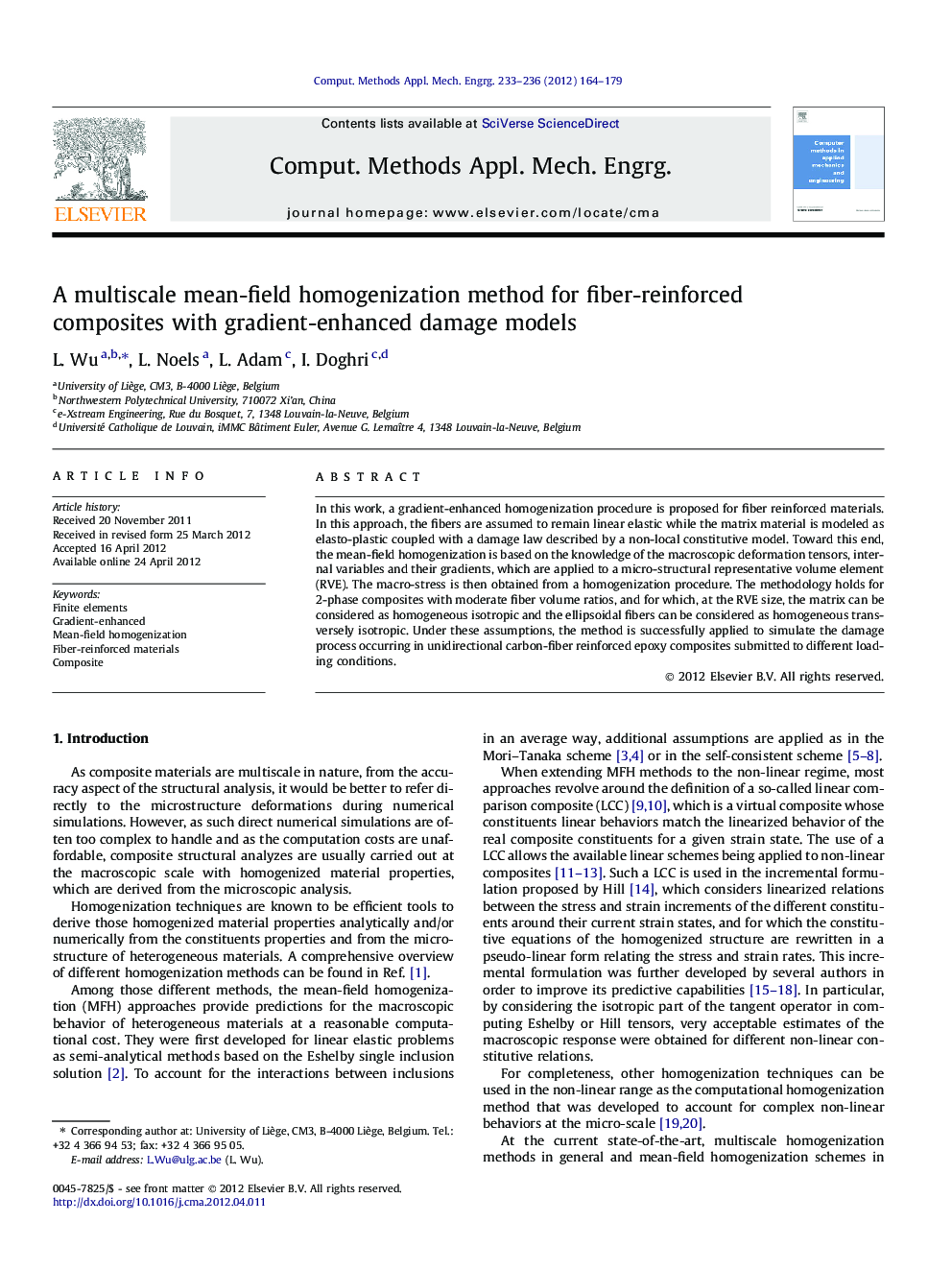 A multiscale mean-field homogenization method for fiber-reinforced composites with gradient-enhanced damage models