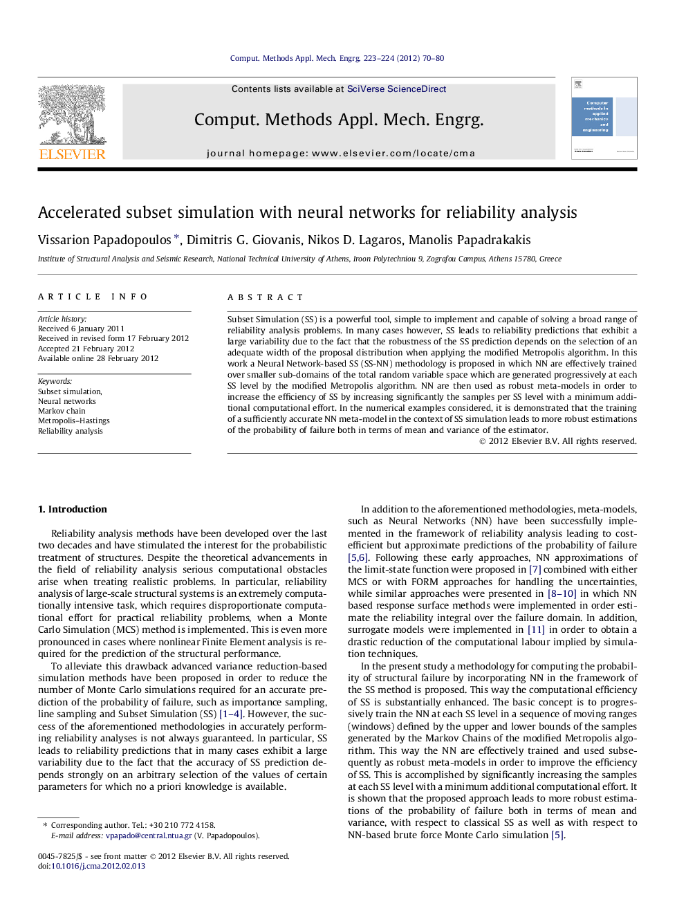 Accelerated subset simulation with neural networks for reliability analysis