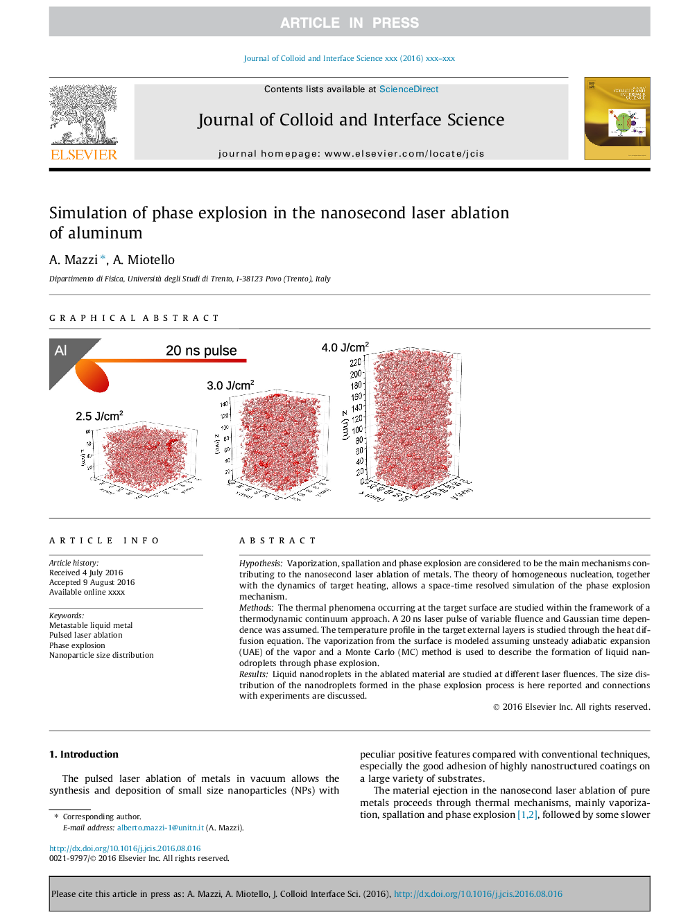 Simulation of phase explosion in the nanosecond laser ablation of aluminum