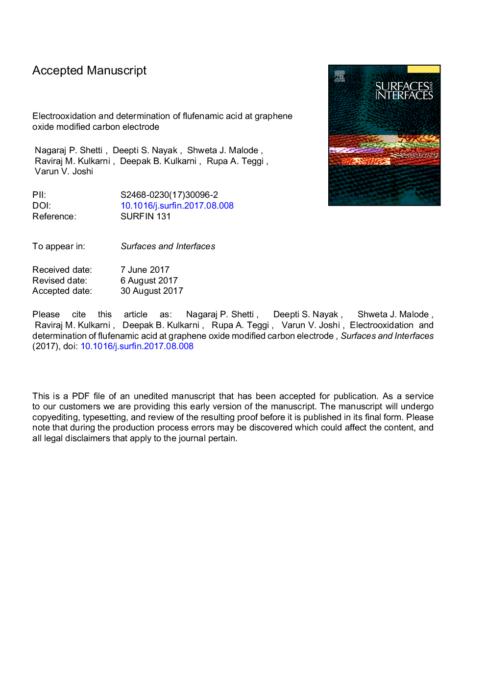 Electrooxidation and determination of flufenamic acid at graphene oxide modified carbon electrode