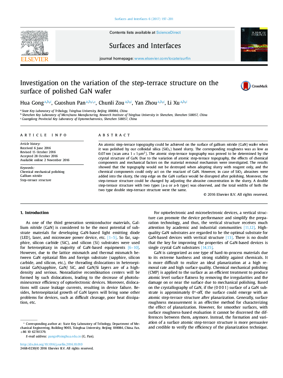 Investigation on the variation of the step-terrace structure on the surface of polished GaN wafer