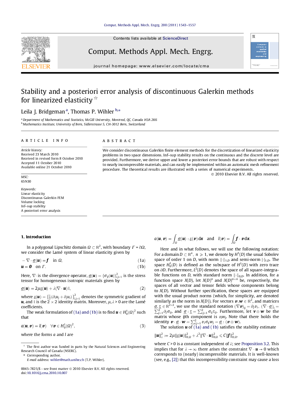 Stability and a posteriori error analysis of discontinuous Galerkin methods for linearized elasticity 