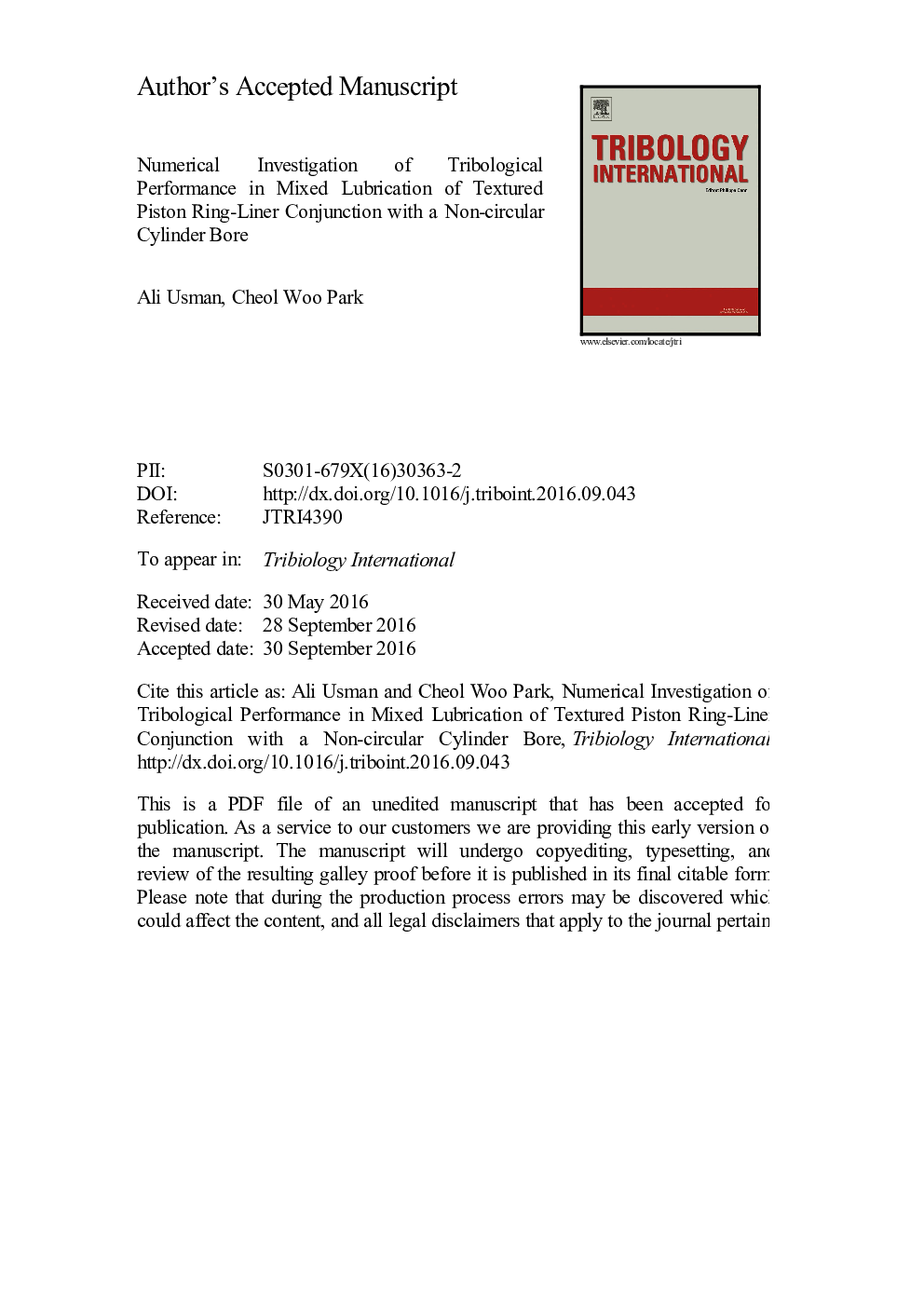 Numerical investigation of tribological performance in mixed lubrication of textured piston ring-liner conjunction with a non-circular cylinder bore