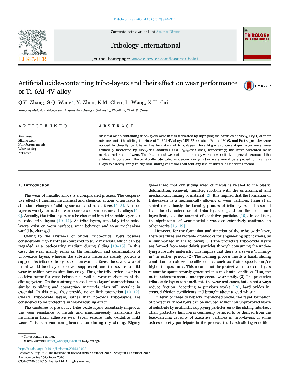 Artificial oxide-containing tribo-layers and their effect on wear performance of Ti-6Al-4V alloy