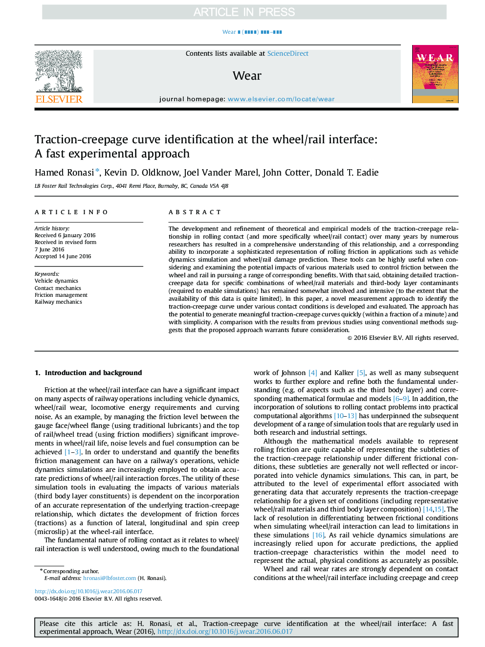 Traction-creepage curve identification at the wheel/rail interface: A fast experimental approach