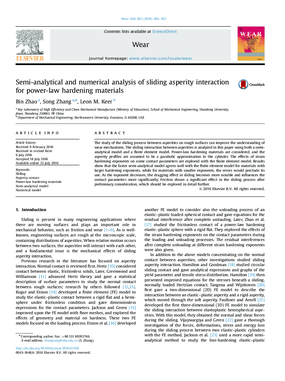 Semi-analytical and numerical analysis of sliding asperity interaction for power-law hardening materials