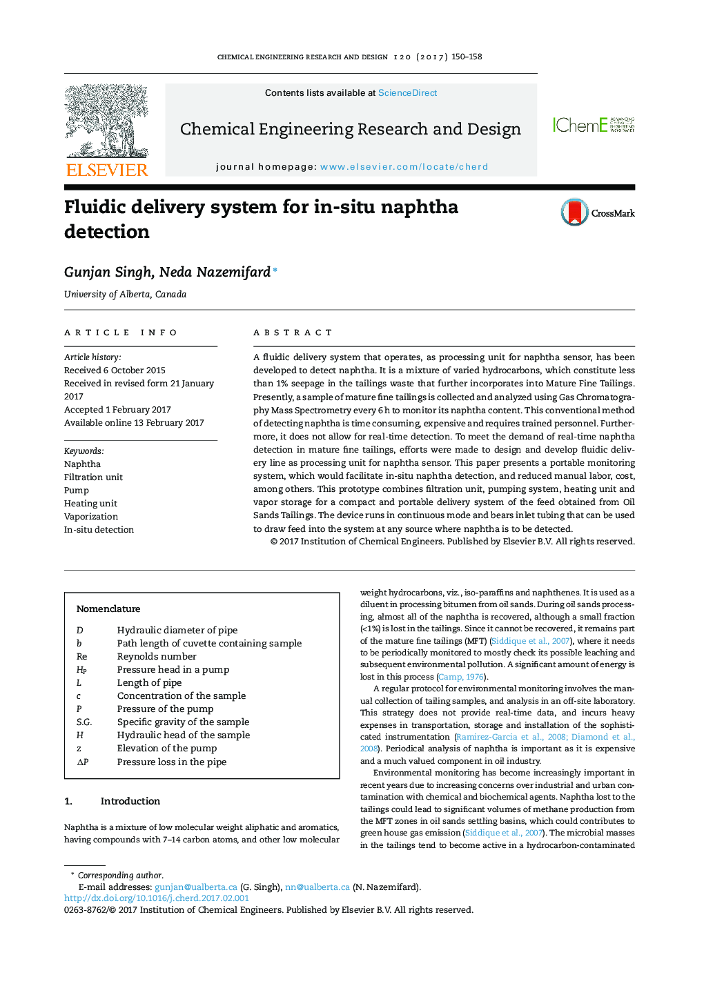 Fluidic delivery system for in-situ naphtha detection
