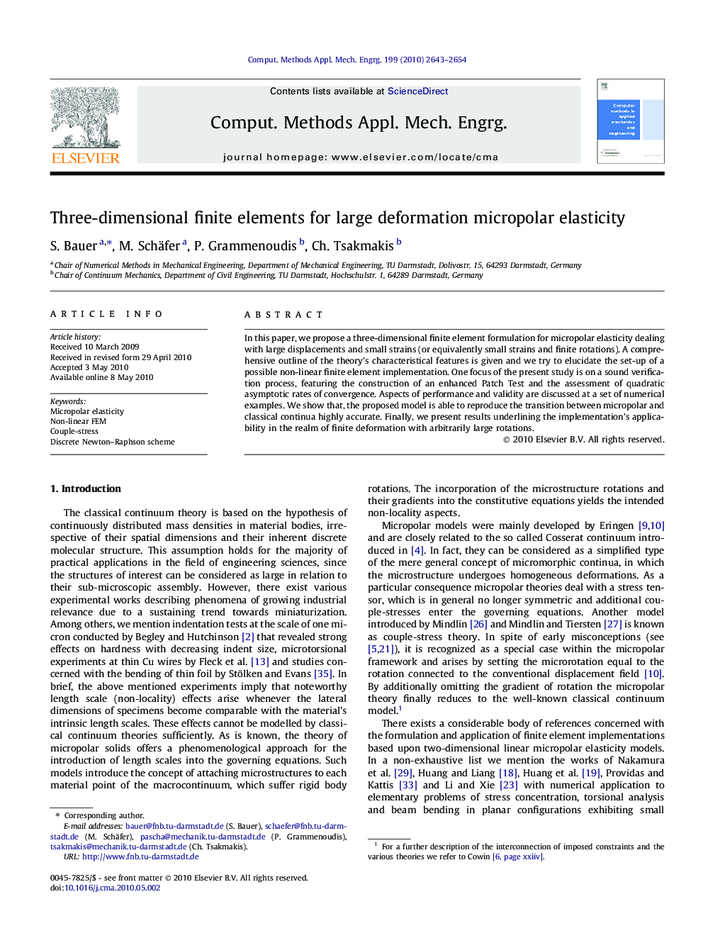 Three-dimensional finite elements for large deformation micropolar elasticity