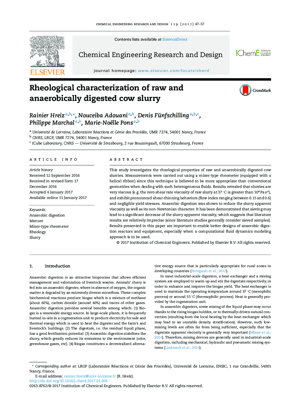 Rheological characterization of raw and anaerobically digested cow slurry