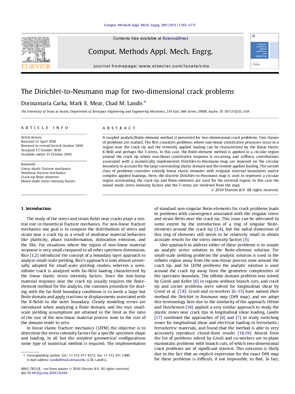 The Dirichlet-to-Neumann map for two-dimensional crack problems