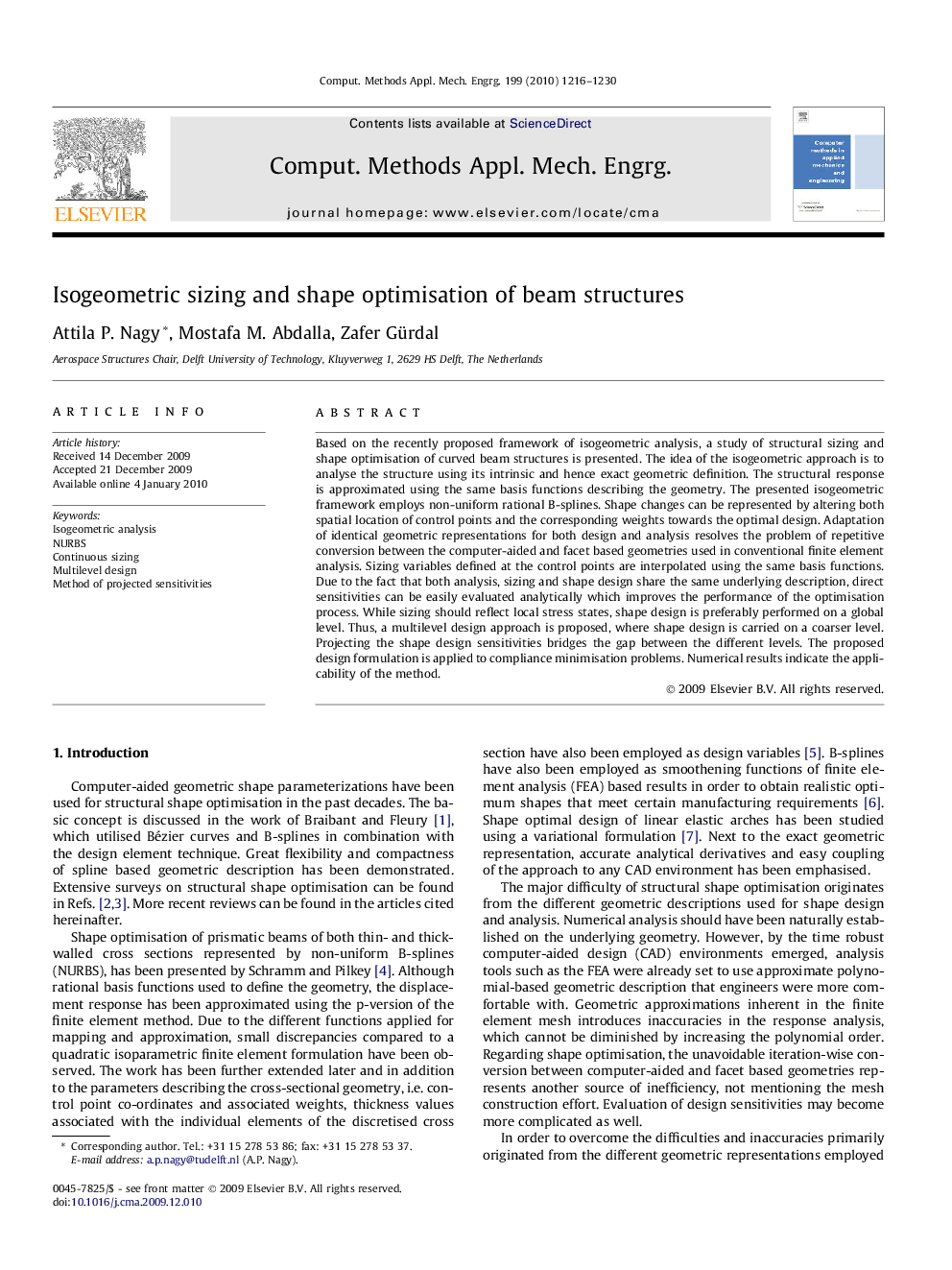 Isogeometric sizing and shape optimisation of beam structures