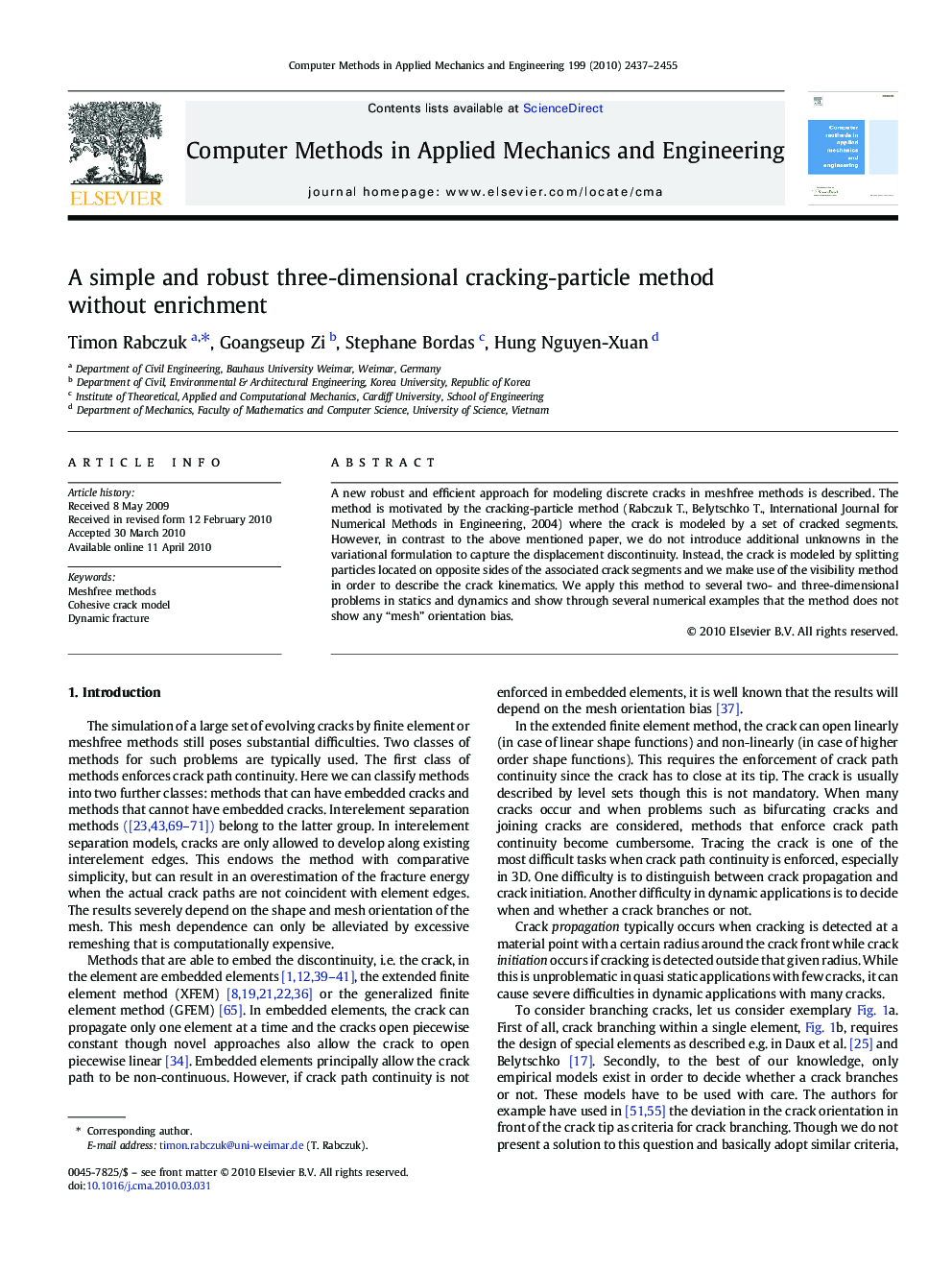 A simple and robust three-dimensional cracking-particle method without enrichment