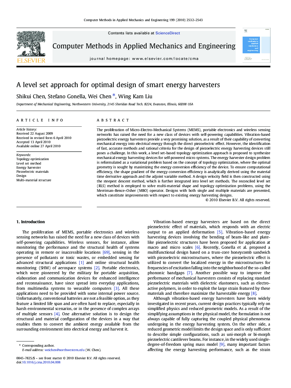 A level set approach for optimal design of smart energy harvesters