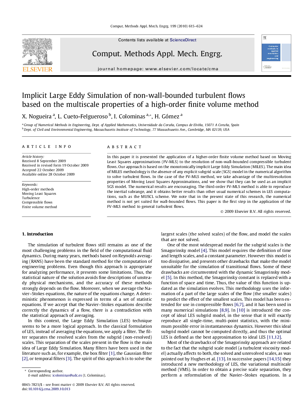 عکس صفحه اول مقاله: Implicit Large Eddy Simulation of non-wall-bounded turbulent flows based on the multiscale properties of a high-order finite volume method Implicit Large Eddy Simulation of non-wall-bounded turbulent flows based on the multiscale properties of a high-order finite volume method