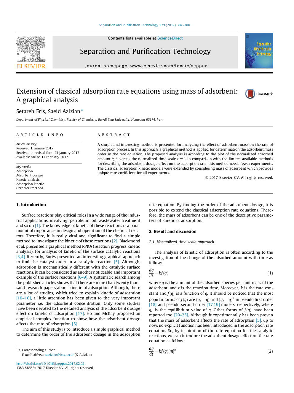 Extension of classical adsorption rate equations using mass of adsorbent: A graphical analysis