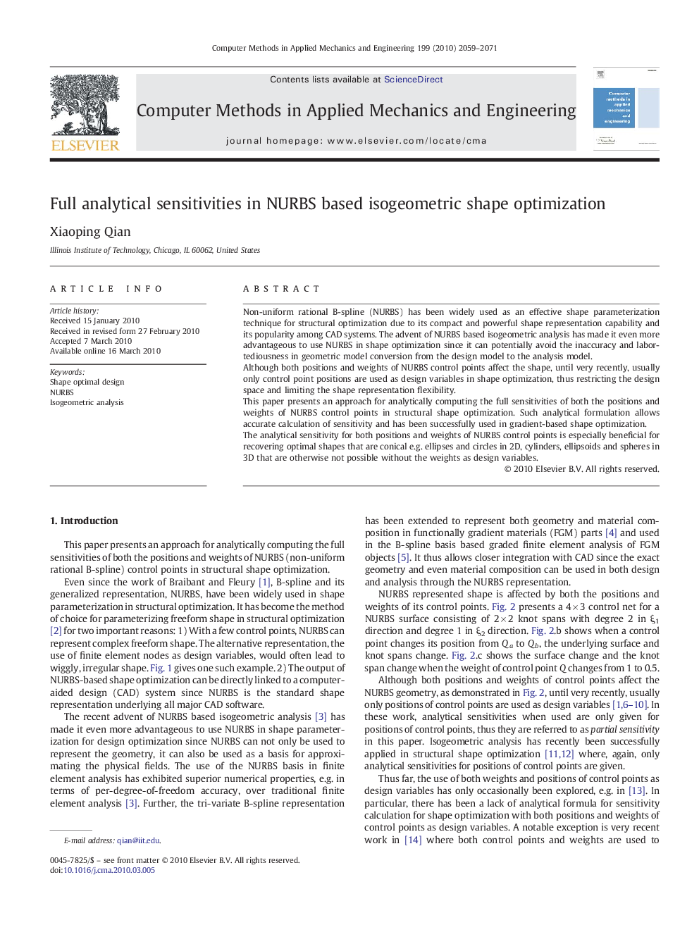 Full analytical sensitivities in NURBS based isogeometric shape optimization