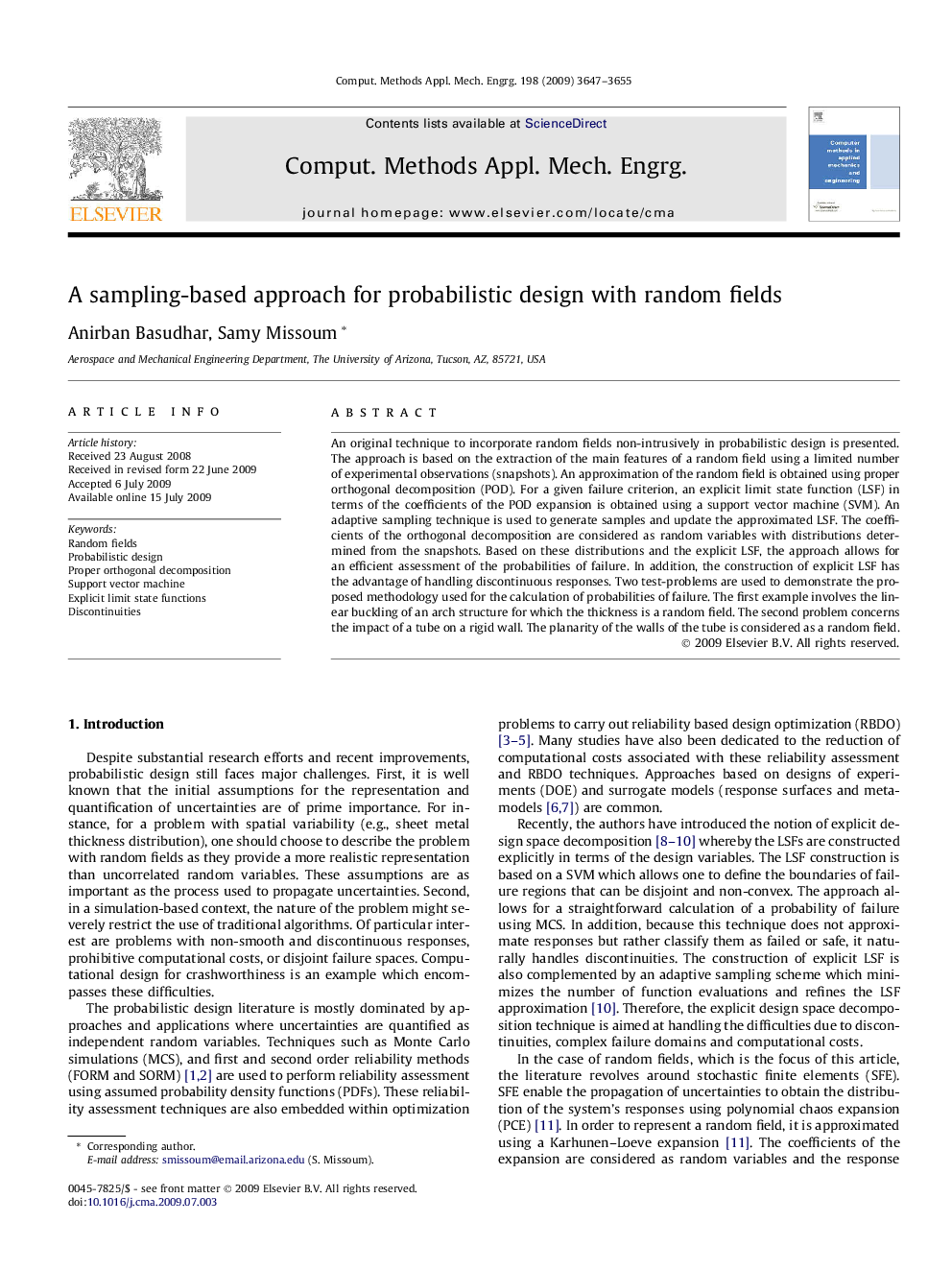 A sampling-based approach for probabilistic design with random fields