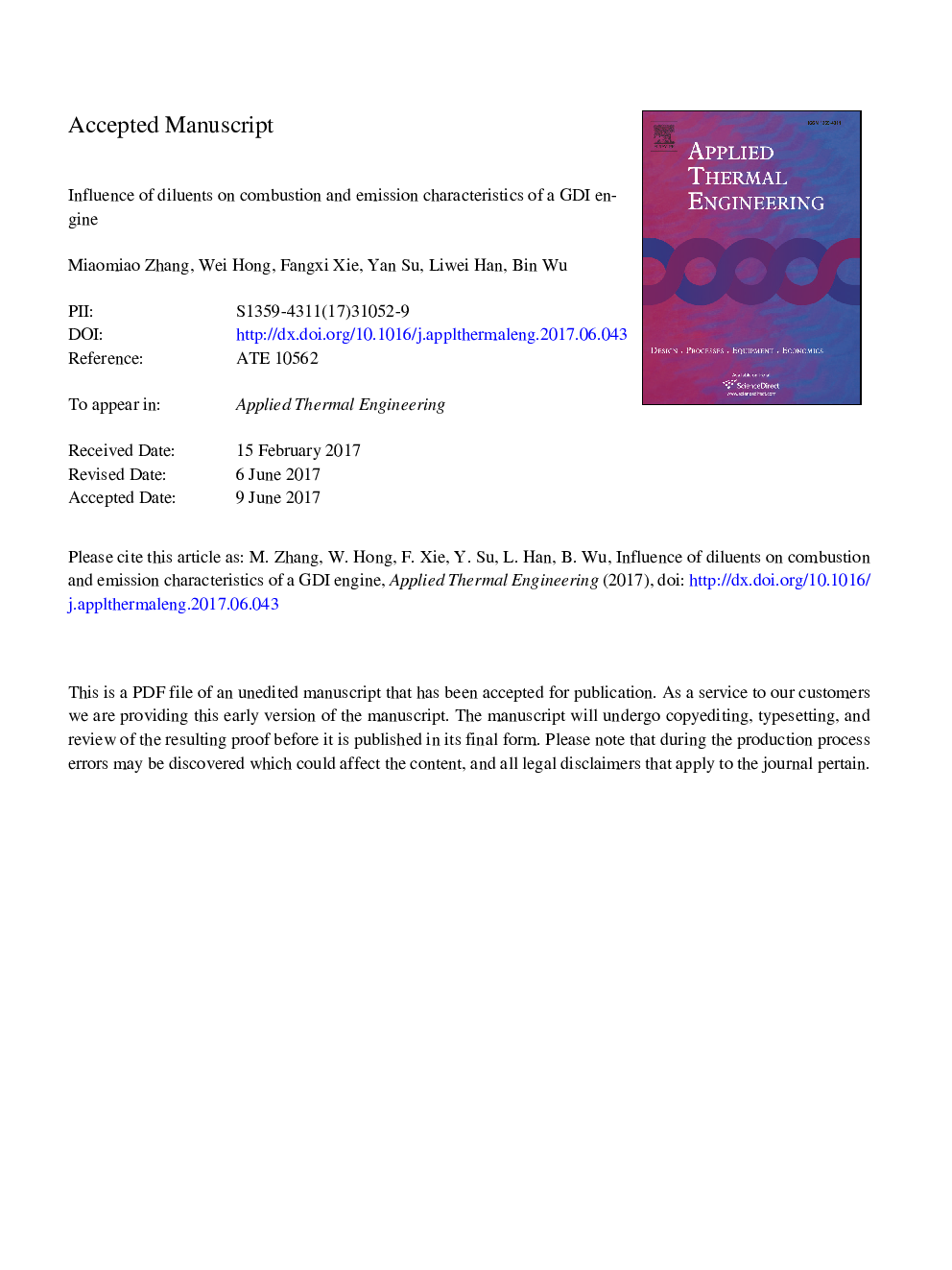 Influence of diluents on combustion and emission characteristics of a GDI engine