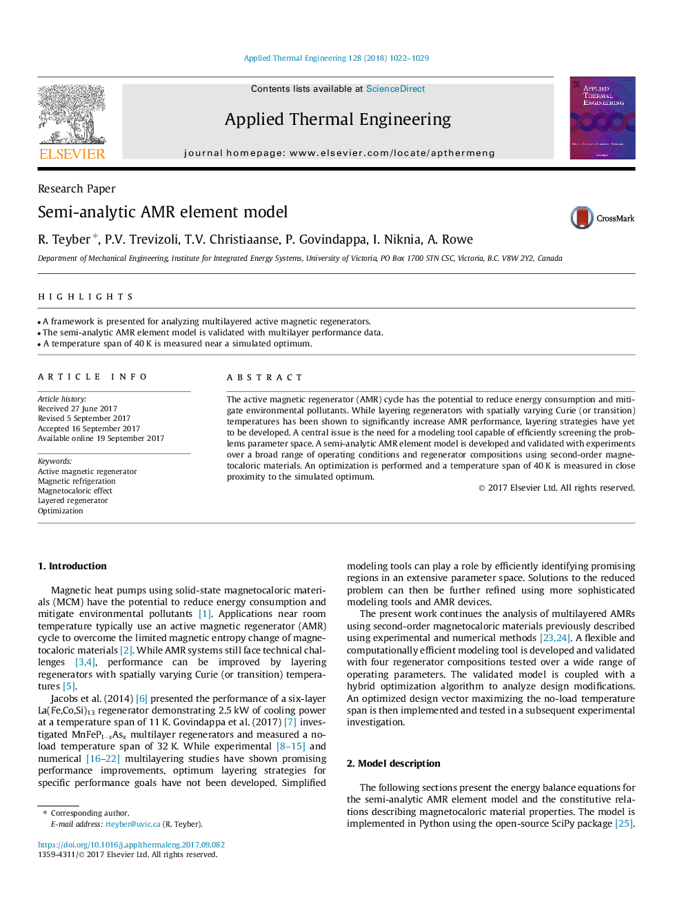 Semi-analytic AMR element model