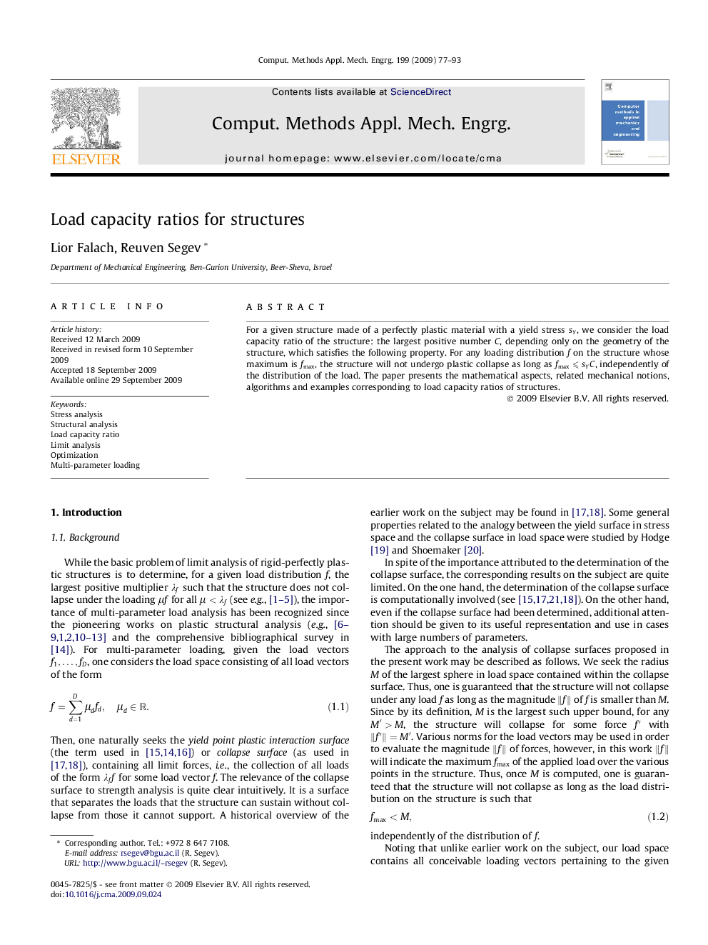 عکس صفحه اول مقاله: Load capacity ratios for structures Load capacity ratios for structures