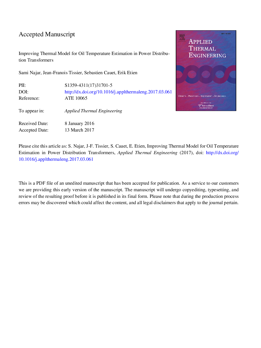 Improving thermal model for oil temperature estimation in power distribution transformers