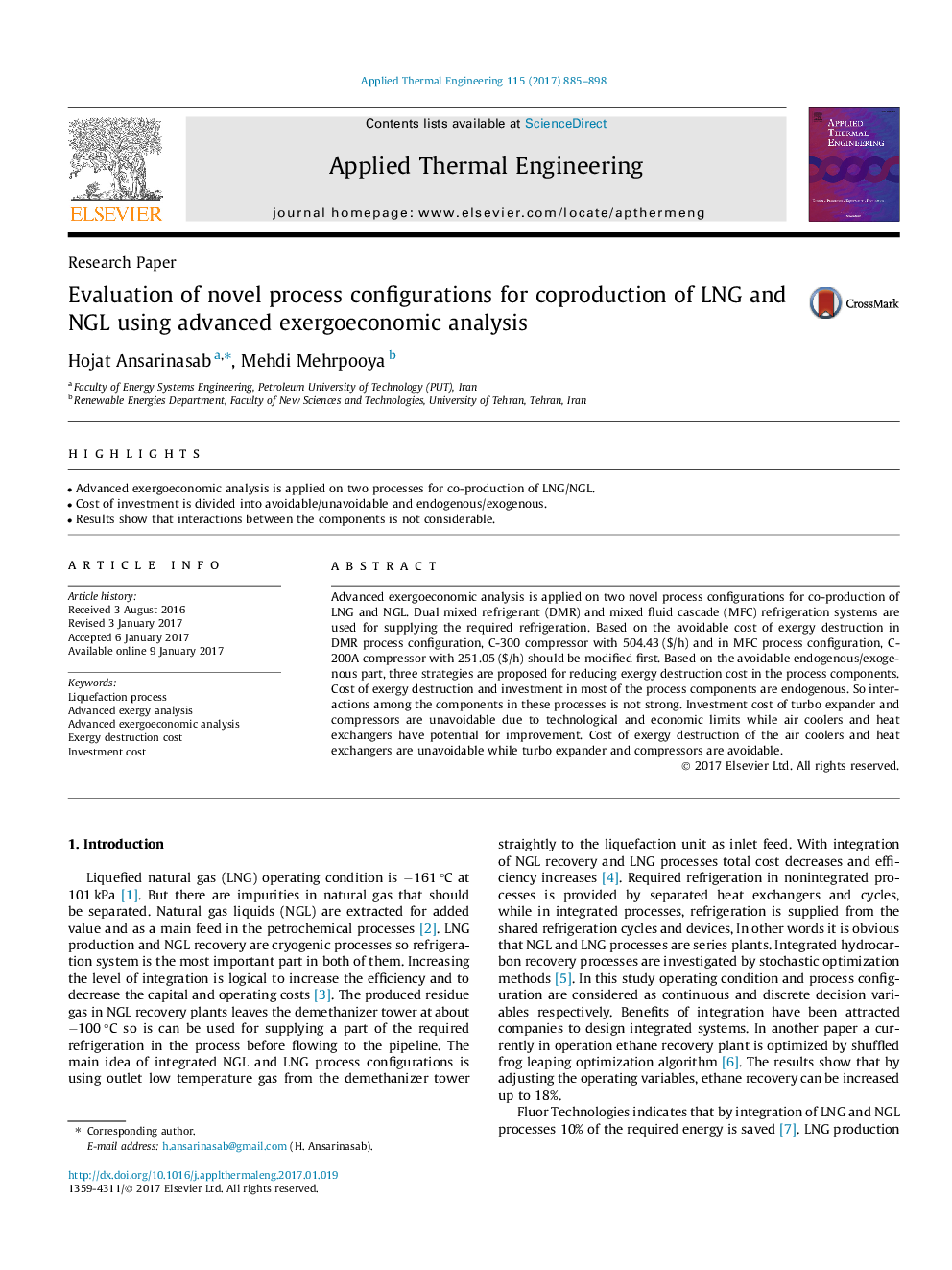 Evaluation of novel process configurations for coproduction of LNG and NGL using advanced exergoeconomic analysis