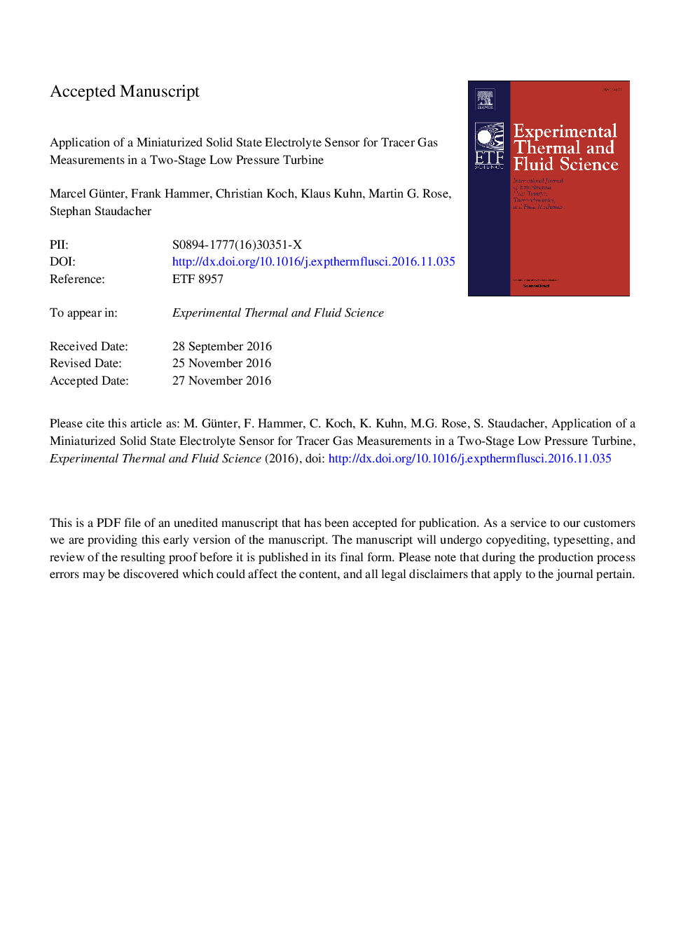 استفاده از یک سنسور الکترولیت حالت جامد مینیاتوری برای اندازه گیری گاز ردیاب در یک توربین کم فشار دو مرحله ای 