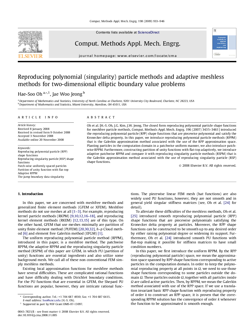 عکس صفحه اول مقاله: Reproducing polynomial (singularity) particle methods and adaptive meshless methods for two-dimensional elliptic boundary value problems Reproducing polynomial (singularity) particle methods and adaptive meshless methods for two-dimensional elliptic boundary value problems