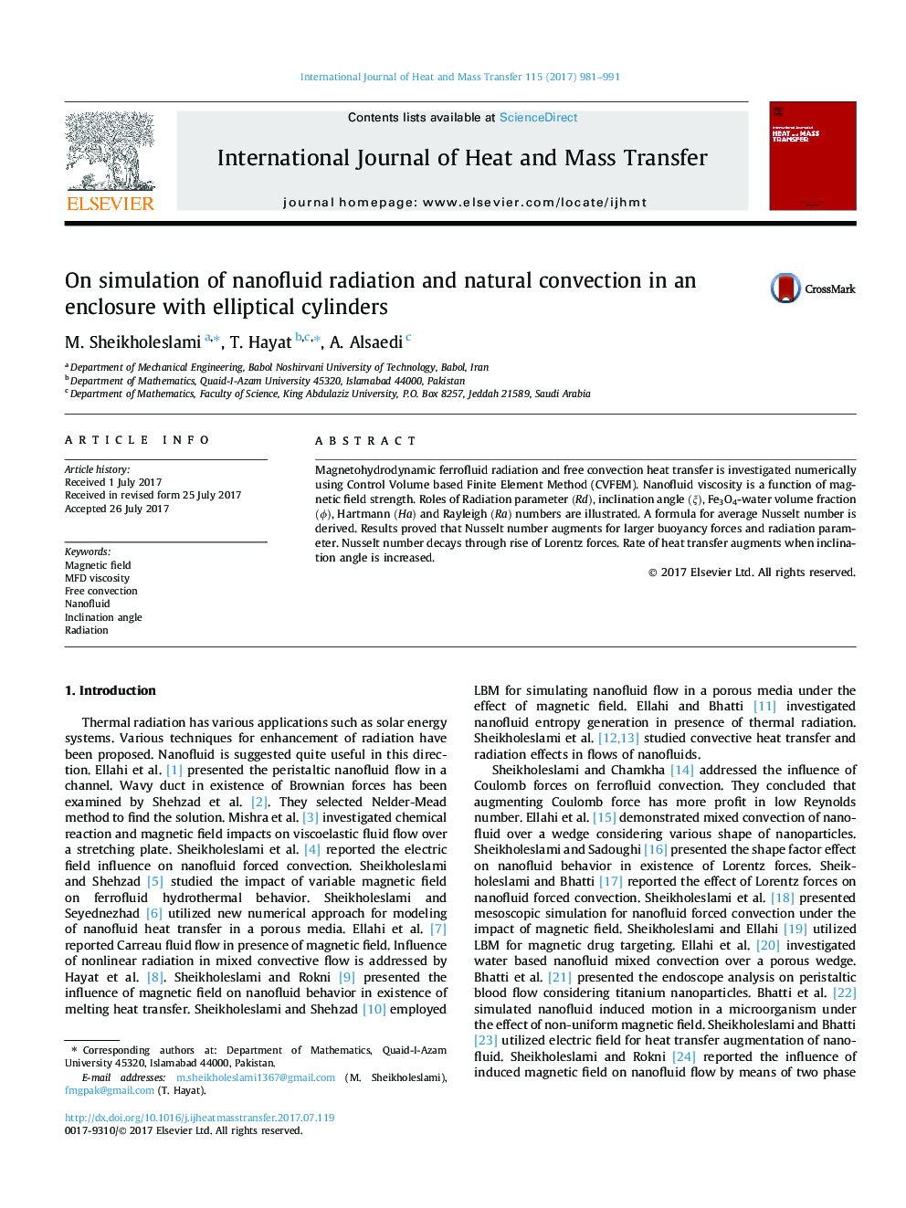 On simulation of nanofluid radiation and natural convection in an enclosure with elliptical cylinders