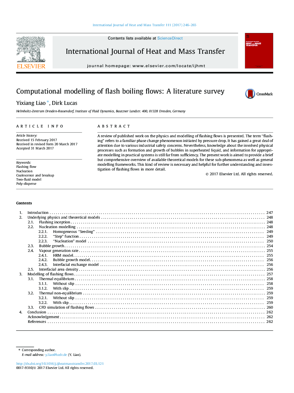 Computational modelling of flash boiling flows: A literature survey