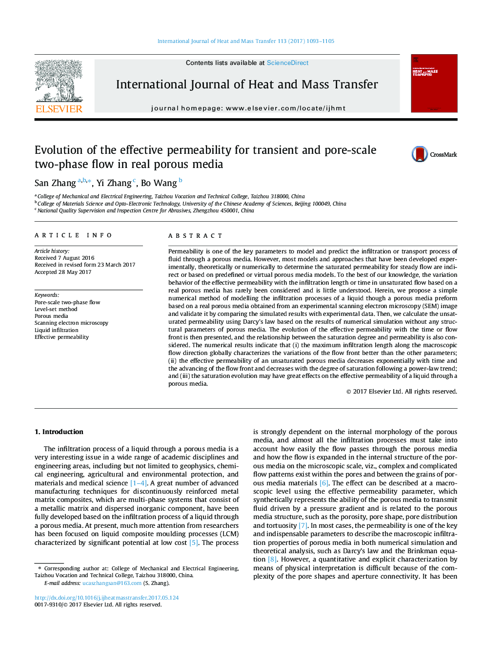 Evolution of the effective permeability for transient and pore-scale two-phase flow in real porous media