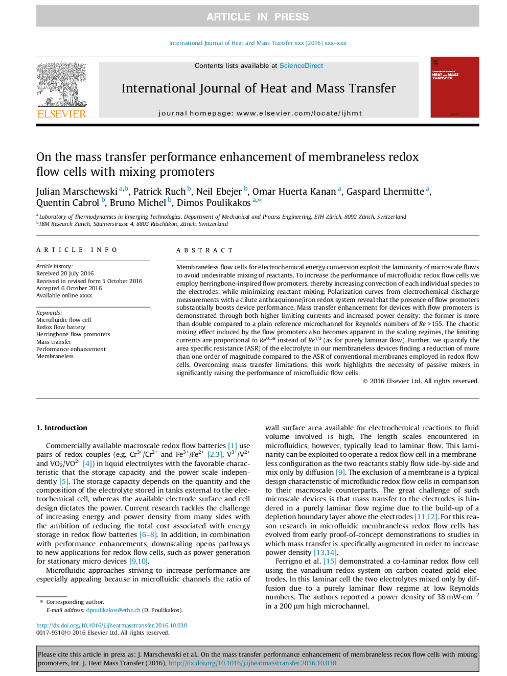 On the mass transfer performance enhancement of membraneless redox flow cells with mixing promoters