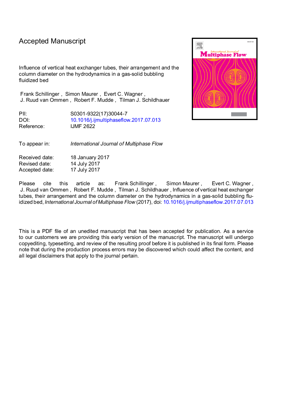 Influence of vertical heat exchanger tubes, their arrangement and the column diameter on the hydrodynamics in a gas-solid bubbling fluidized bed