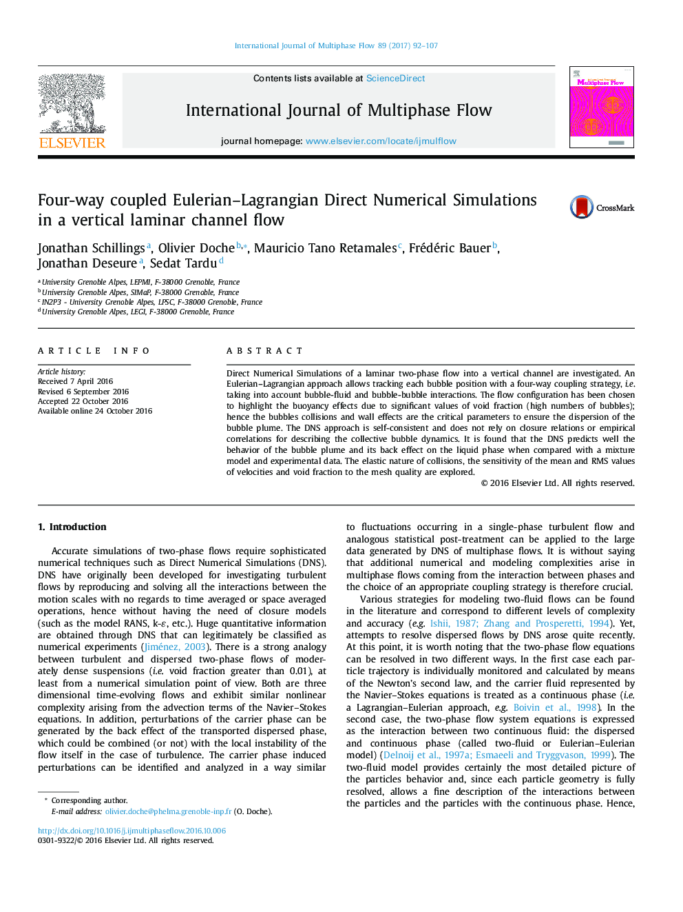 Four-way coupled Eulerian-Lagrangian Direct Numerical Simulations in a vertical laminar channel flow