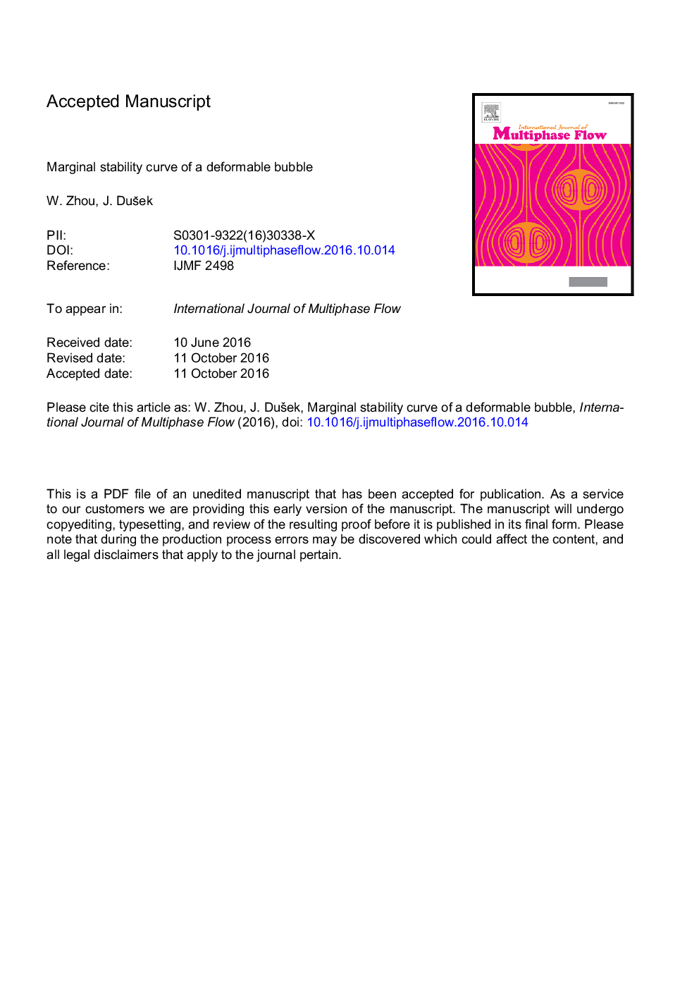 Marginal stability curve of a deformable bubble